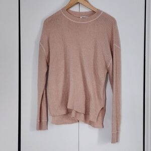 Madewell Pink Ribbed Alpaca Blend Sweater